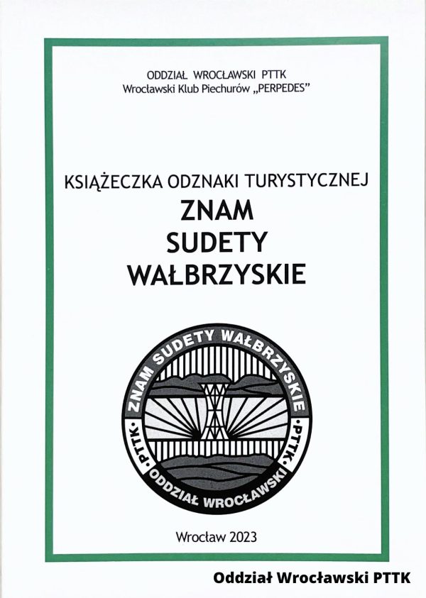 Książeczka Odznaki Turystycznej Znam Sudety Wałbrzyskie